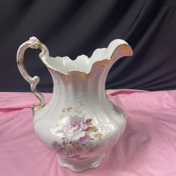 Beautiful Antique Warwick China Victorian Rose Pitcher= - Picture 5 of 7